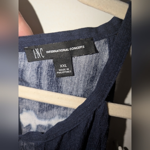 NWT INC International Concepts Blue Tie Dye Halter Top XXL - Picture 5 of 8